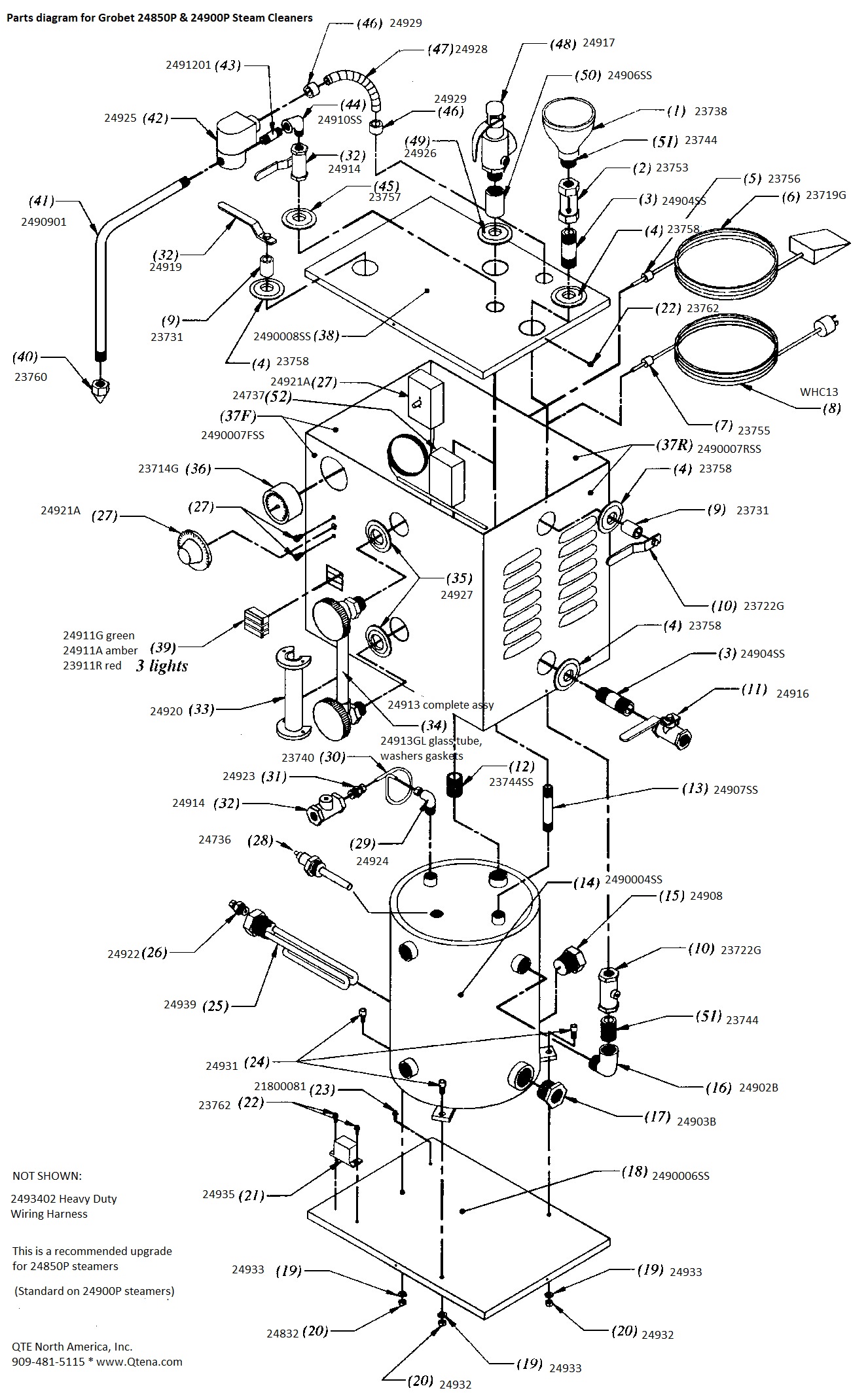 24900P Diagram & Parts List For Grobet 24900P Steam Cleaner QTE North