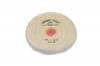 Finex Muslin Buffing Wheels (12) <br> 3 x 35 Ply 3 Rows Stitched <br> Extra-Fine Combed <br> Shellac Center <br> Grobet 17.622