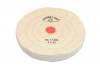 Finex Muslin Buffing Wheels (12) <br> 6 x 50 Ply 4 Rows Stitched <br> Extra-Fine Soft Combed <br> Shellac Center <br> Grobet 17.633