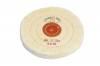 Muslin Buffing Wheels (12) <br> 4 x 40 Ply 3 Rows Stitched <br> Leather Center