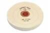 Finex Muslin Buffing Wheels (12) <br> 5 x 45 Ply 3 Rows Stitched <br> Leather Center <br> Grobet 17.755