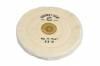 Finex Muslin Buffing Wheels (12) <br> 5 x 40 Ply 3 Rows Stitched <br> Leather Center <br> Grobet 17.75804