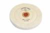 Finex Muslin Buffing Wheels (12) <br> 5 x 50 Ply 3 Rows Stitched <br> Leather Center <br> Grobet 17.759