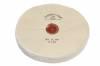 Finex Muslin Buffing Wheels (12) <br> 6 x 54 Ply Loose 1 Row Stitched <br> Leather Center <br> Grobet 17.784