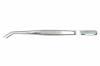 Handling Tweezers  <br> Bent Serrated 1/2" Tip <br> Stainless Steel <br> Grobet 57.894