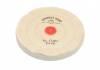 Finex Muslin Buffing Wheels (12) <br> 5 x 45 Ply 3 Rows Stitched <br> Extra-Fine Soft Combed <br> Shellac Center <br> Grobet 17.631