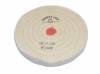 Finex Muslin Buffing Wheels (12) <br> 6 x 60 Ply 6 Rows Stitched <br> Extra-Fine Soft Combed <br> Shellac Center <br> Grobet 17.626