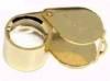 10x Loupe <br> Single Lens Magnifier <BR> Gold Color Frame