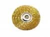 Brass Wire Wheel Brushes <br> Crimped .005" Wire <br> 1" Diameter 3/32" Arbor Hole <br> Grobet 16.884