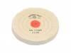 Finex Muslin Buffing Wheels (12) <br> 4 x 50 Ply 4 Rows Stitched <br> Extra-Fine Soft Combed <br> Shellac Center <br> Grobet 17.624