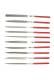 Diamond Needle File Assortment <br> Economy Needle Files (10) <br> 6-1/4" Fine 170/220 Grit <br> Grobet 33.950